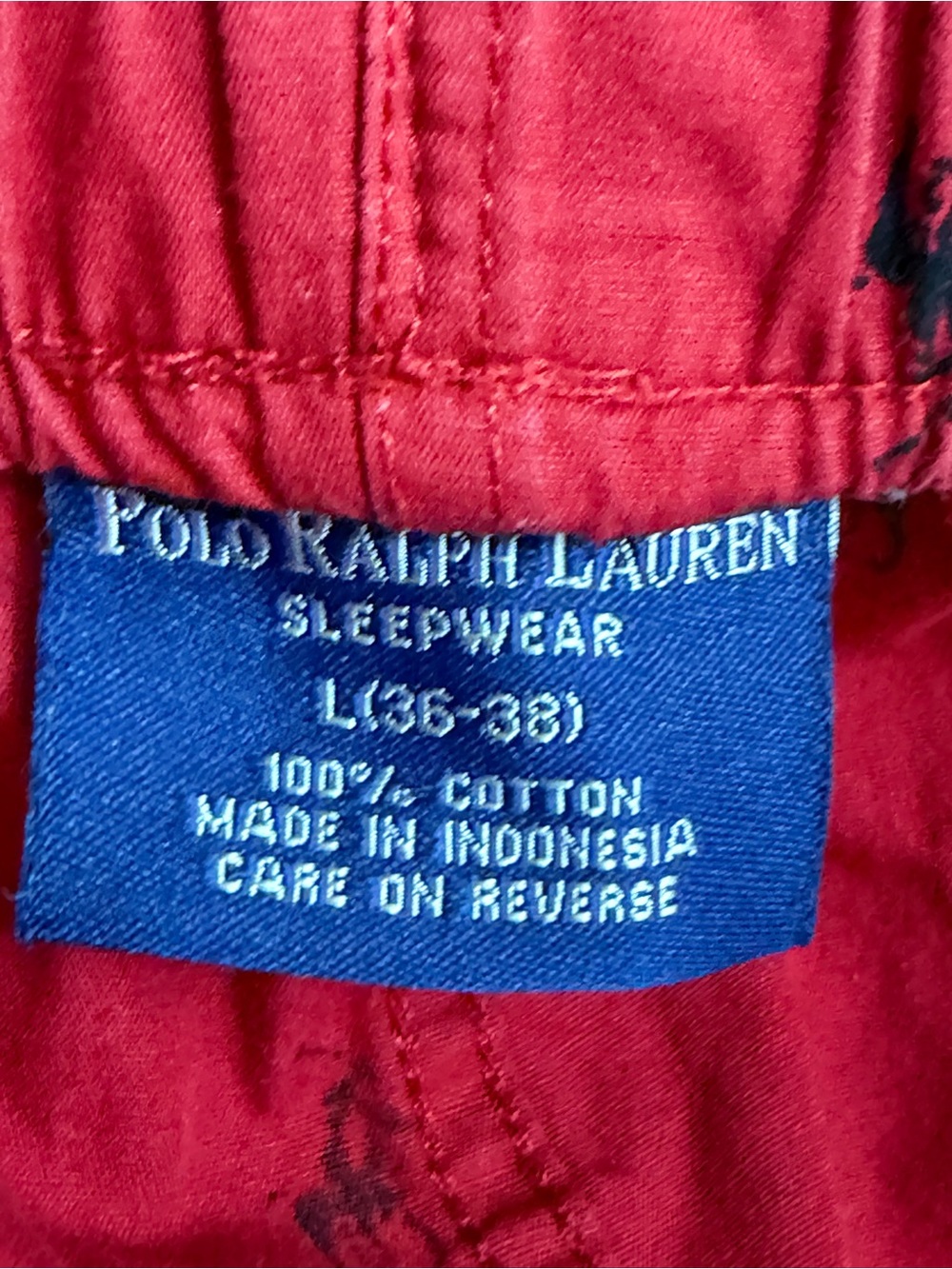 Polo Ralph Lauren Men's Size Large Drawstring Red Blue Pony Pajama Pants - Picture 8 of 8